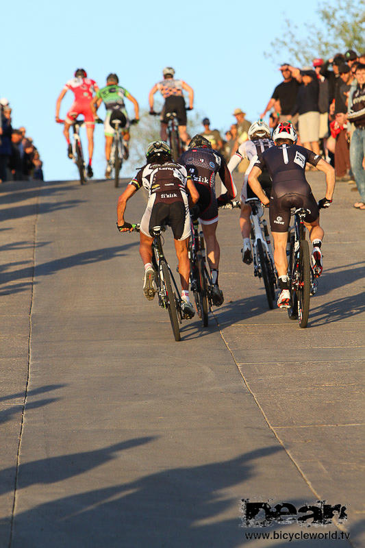 the four man lead group during the whiskey crit